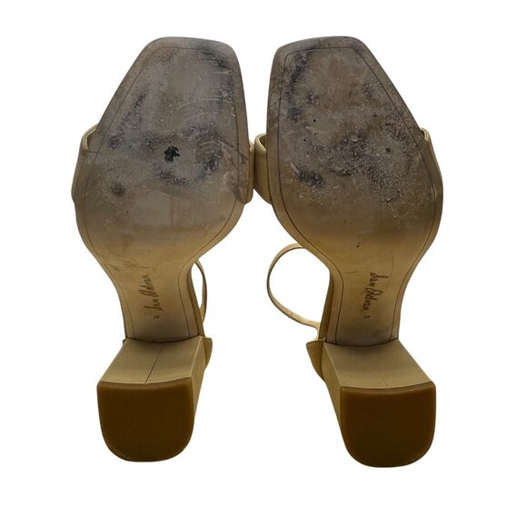 Sam Edelman Women’s Beige Leather Block Heel Ankle Buckle Strap Sandals Size 10 - Picture 8 of 10